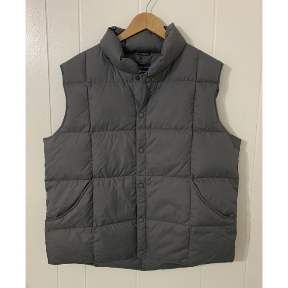 Lands' End Other - Lands End Puffer Vest Men’s Sz Large Gray 70% Down 30% Feathers Snap Puffy Golf